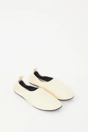 Wholesale Flat Shoes Cream Leather Ozzy Slipper Flat