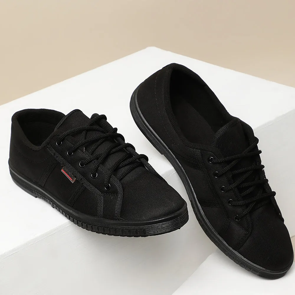 Casual Shoes Wide Width Gliders Black Casual Lace Up Shoes For Men JUMPER-E By Liberty
