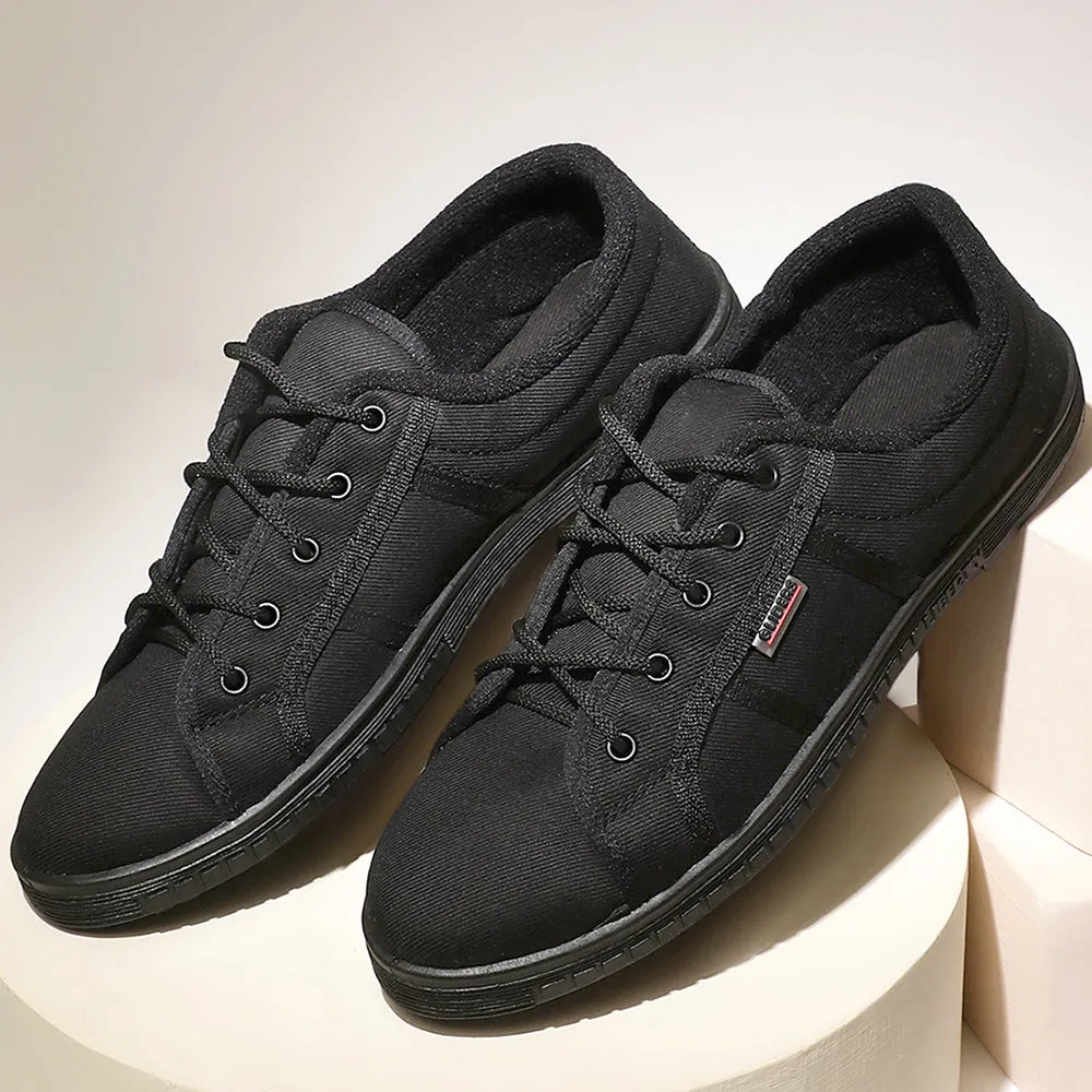 Gliders Black Casual Lace Up Shoes For Men JUMPER-E By Liberty Casual Walking Shoes Orthopedic Arch Diabetes Support