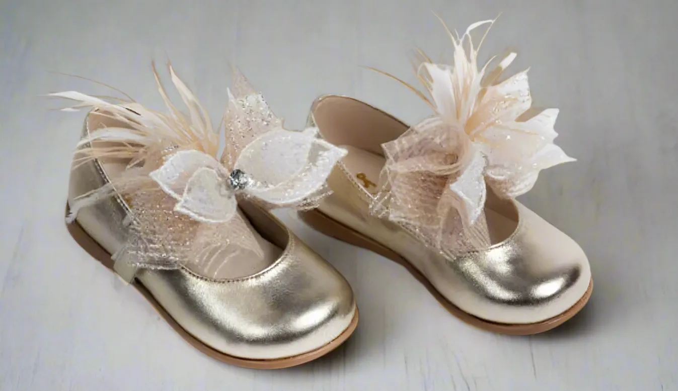 Gold Leather Mary Janes Stylish Loafers