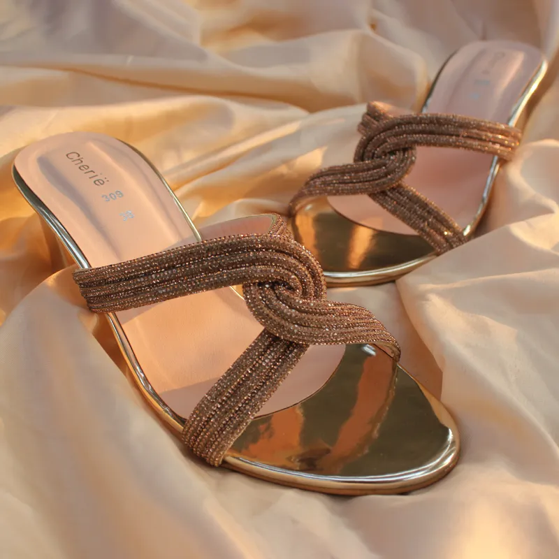 Golden Stylish Heel Slippers for Women Rite Aid Slippers