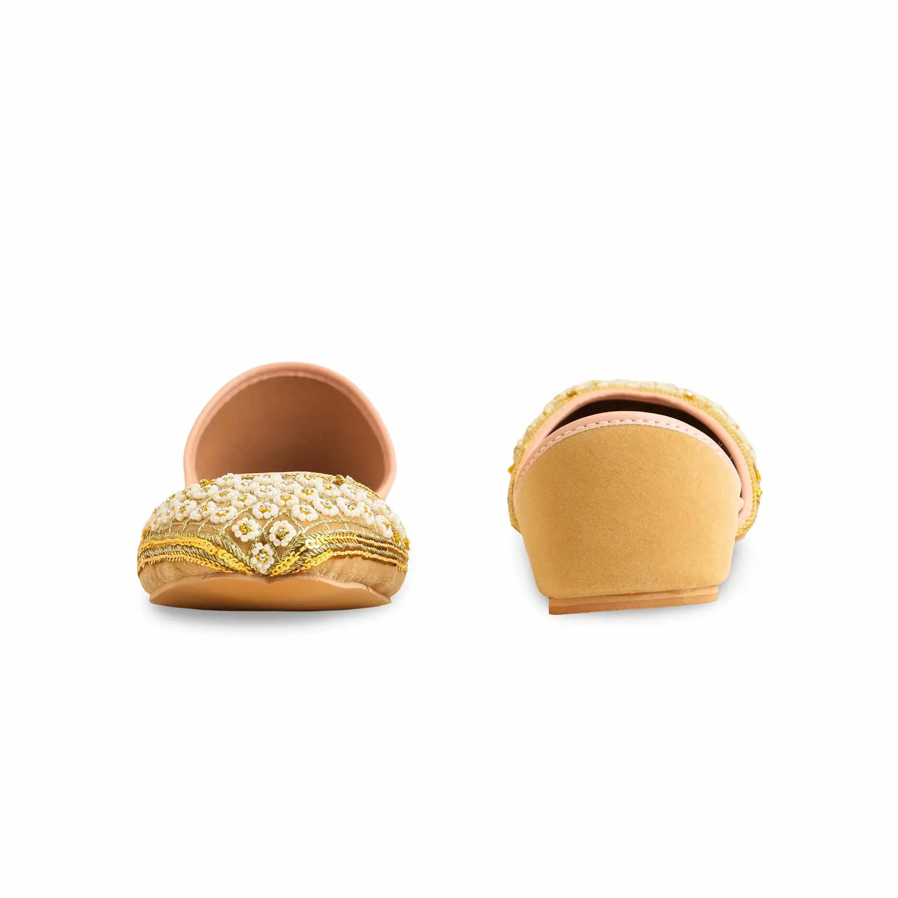 Online Flat Shoes Golden Women Formal Khusa EC8514