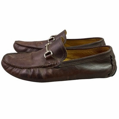 Saks Fifth Avenue Loafers Mens 10.5M Brown Leather Bit Shoes Career Everyday Patnoflex Loafers