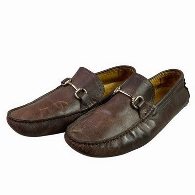 Loafers Pike Saks Fifth Avenue Loafers Mens 10.5M Brown Leather Bit Shoes Career Everyday