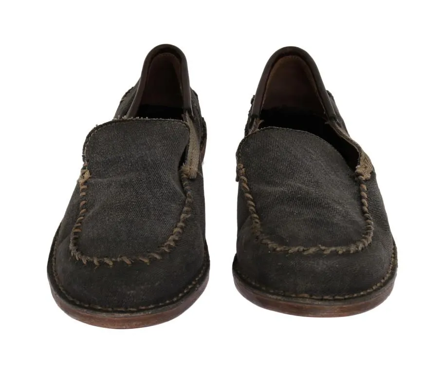 Gray Denim Cotton Loafers Indigo Rd Loafers