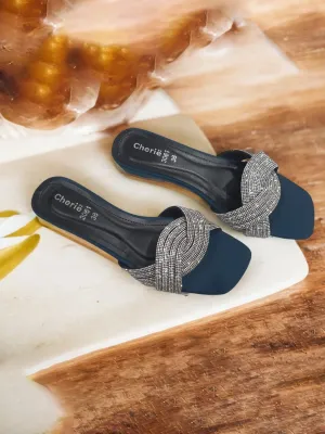 Slippers Dogs Hardwood Floor Green Fancy Heel Slippers for women.