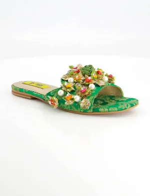 Slides Slipper Green | Fancy Slippers for women