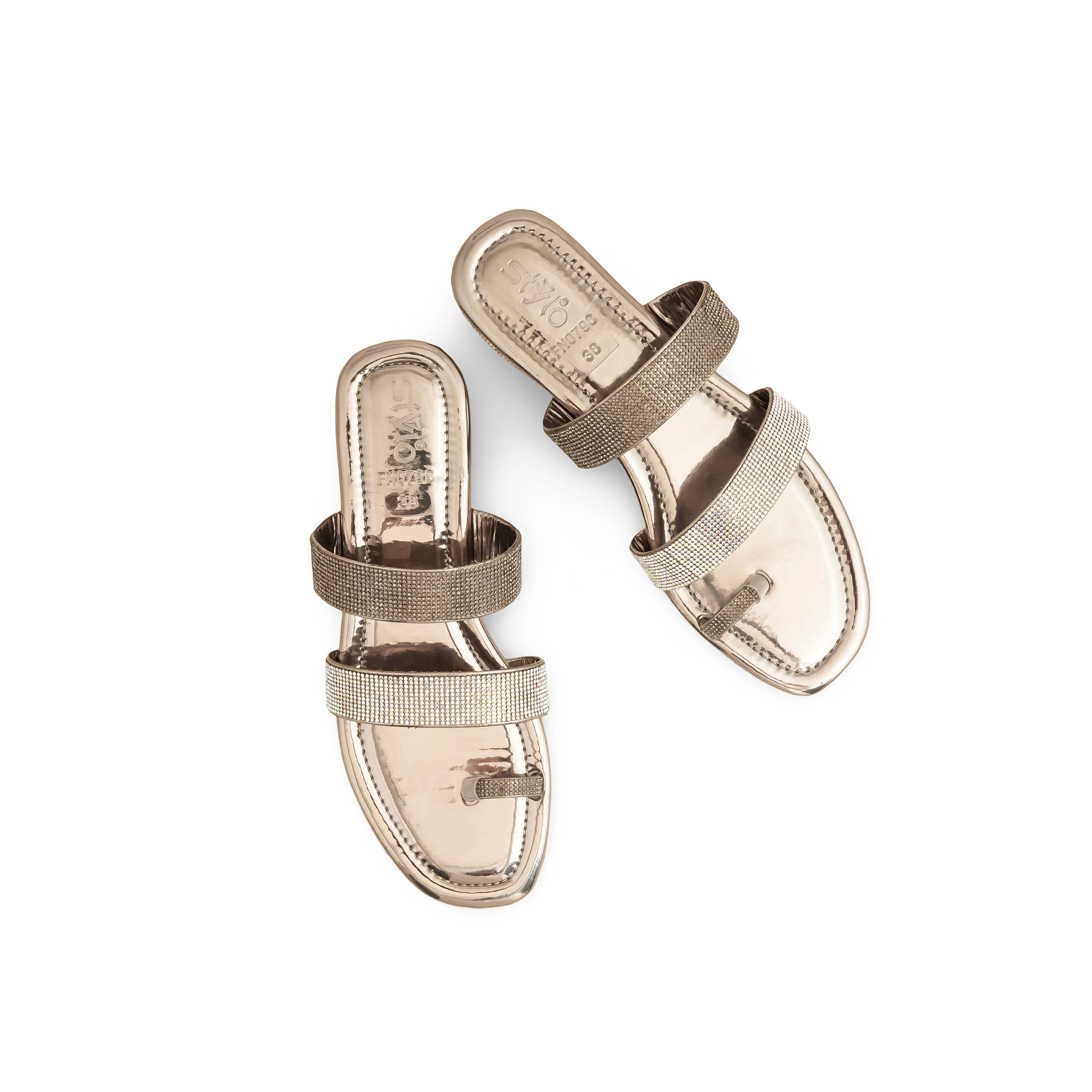 Smart Flat Shoes Grey Fancy Chappal For Women FN0798