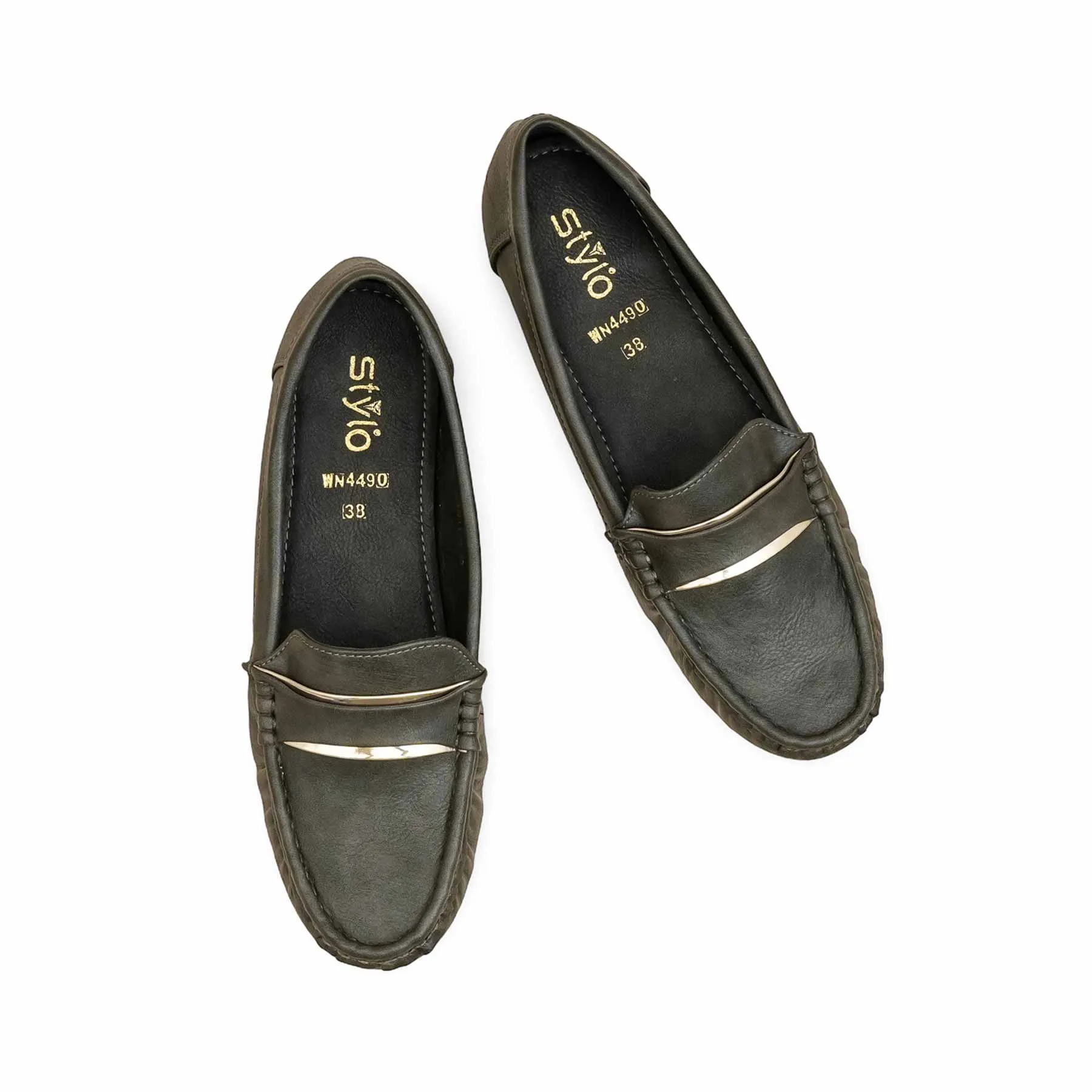 Business Casual Shoes Nearby Grey Women Moccasin WN4490