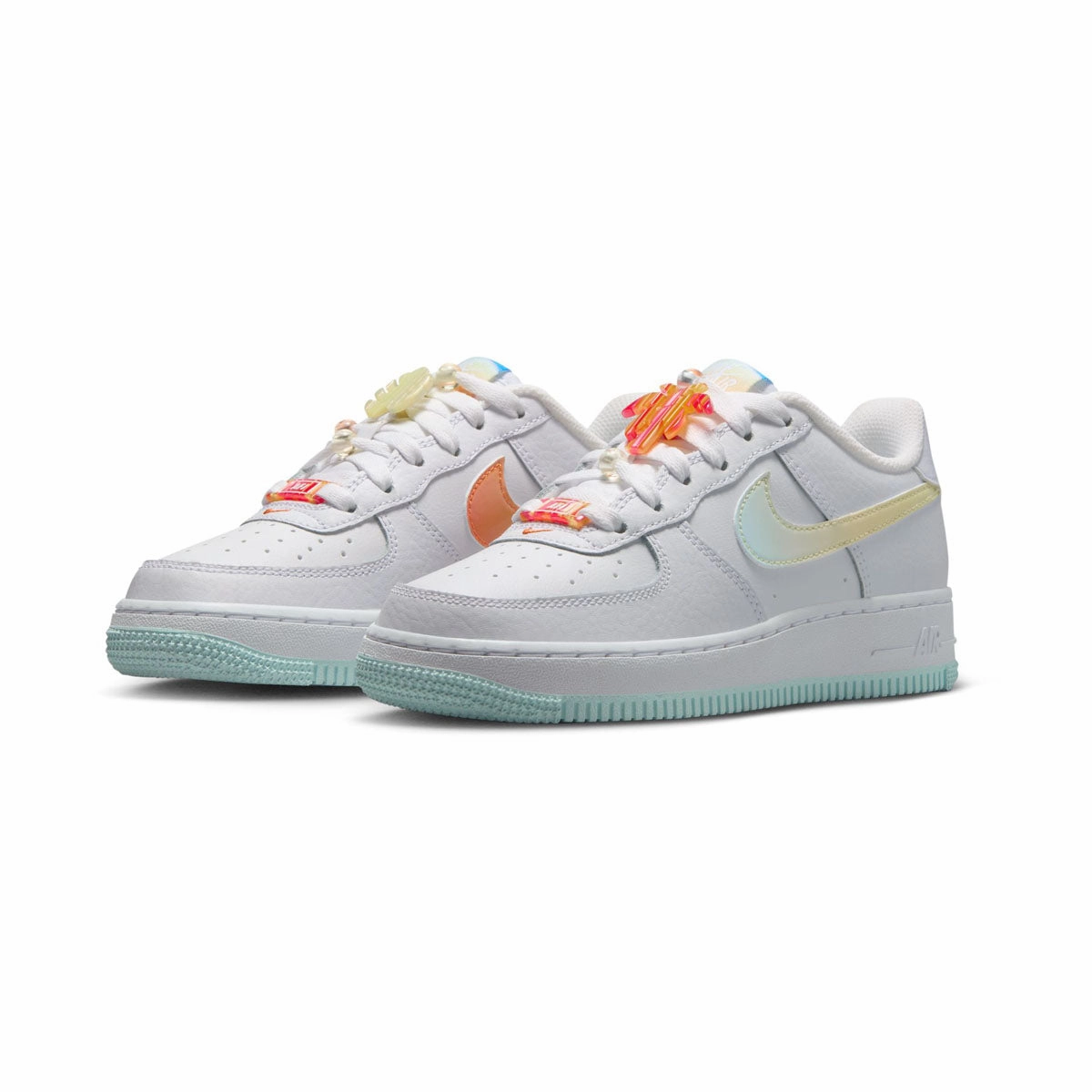 Nike Air Force 1 LV8 'White Glacier Blue Multicolor' Big Kids' Shoes Asics Shoes Gel Nimbus 14