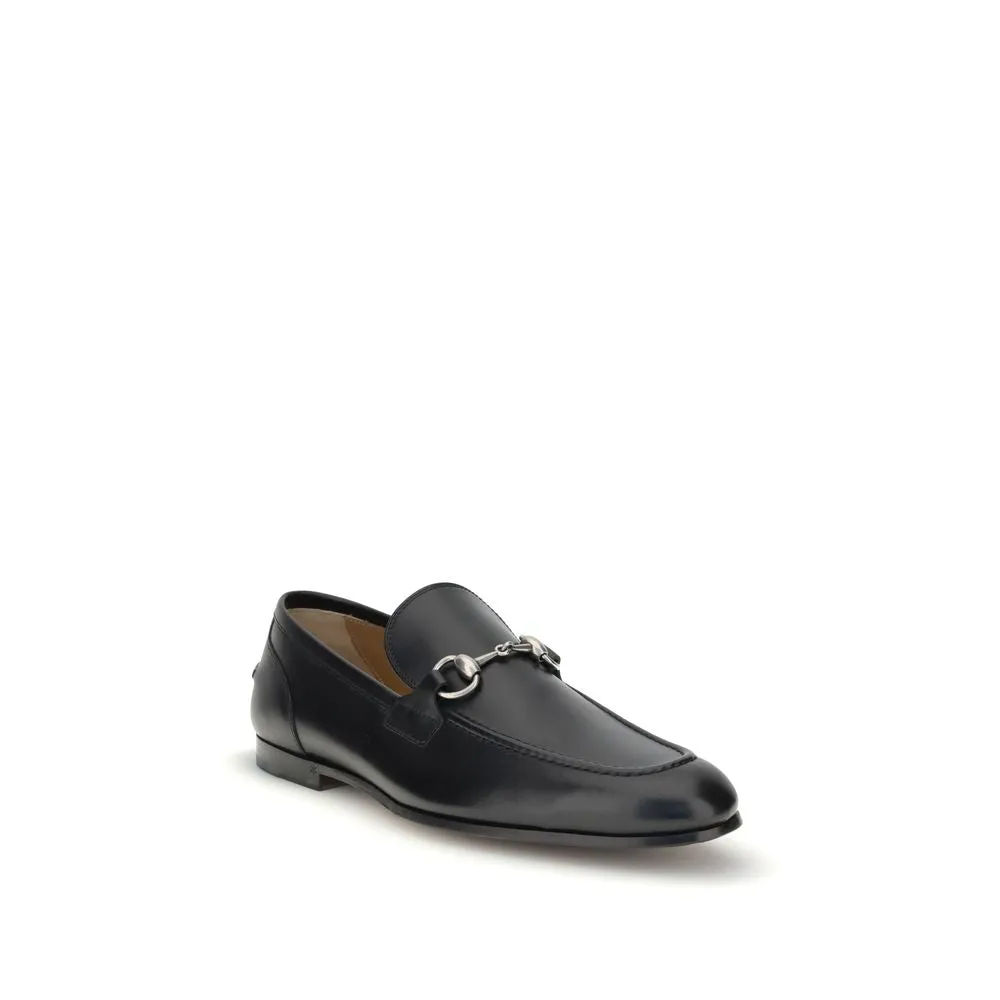 Red Loafers Gucci Black Calf Leather Bos Taurus Slip-On Loafers