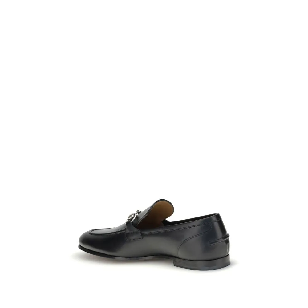 Leather Slip-on Loafers Gucci Black Calf Leather Bos Taurus Slip-On Loafers