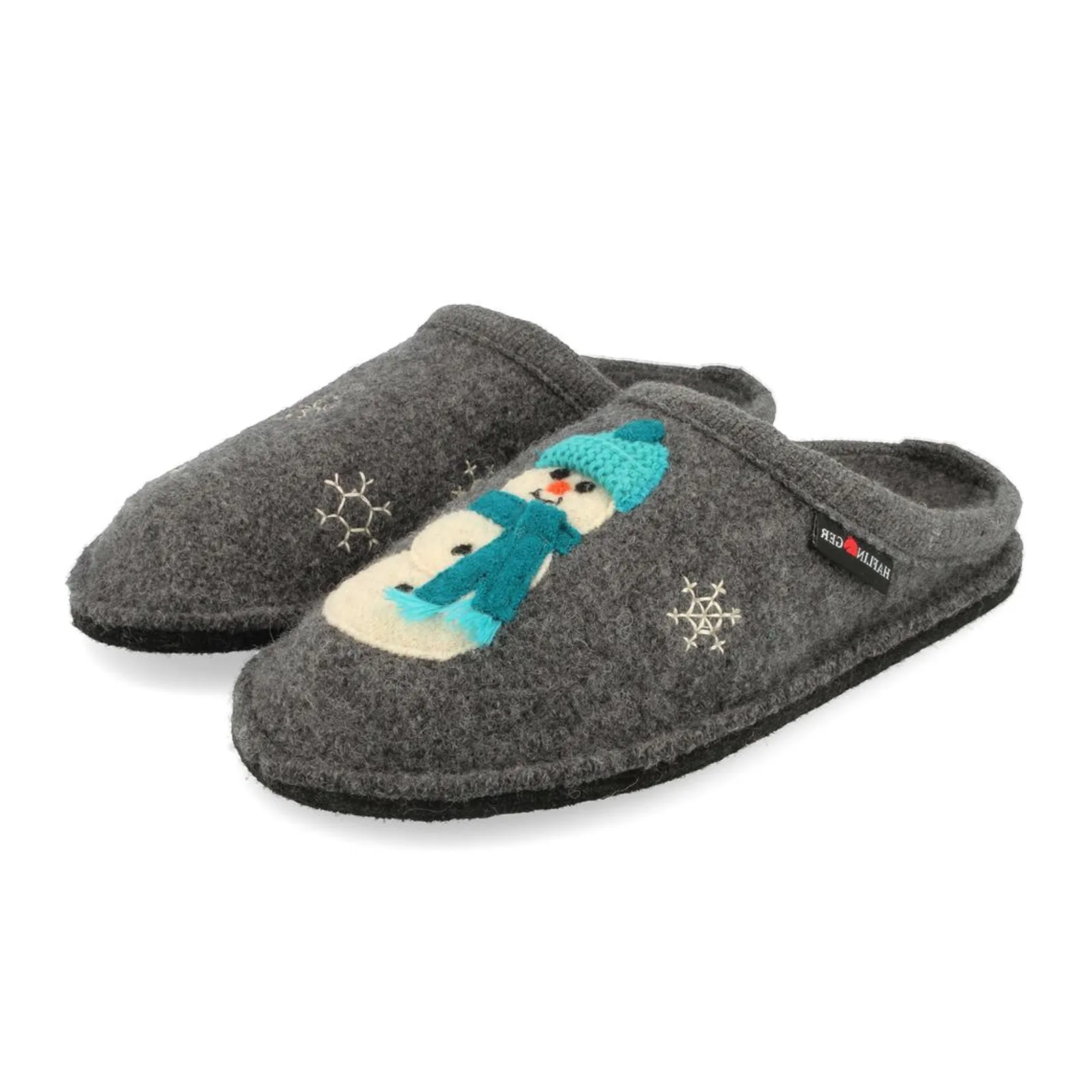 Waxy Driver Moc Casual Shoes Haflinger Snowman Slipper (Women) - Grey