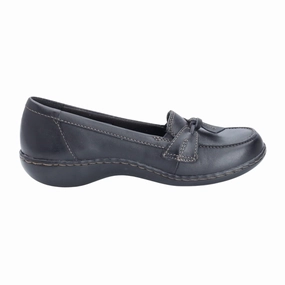 Shop Platform Loafers On Sale Clarks Womens Ashland Bubble Slip-On Loafers Black | Comfortable Dress Shoes