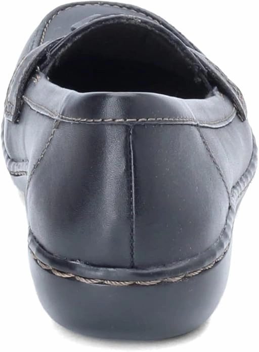 Clarks Womens Ashland Bubble Slip-On Loafers Black | Comfortable Dress Shoes Teddy Loafers