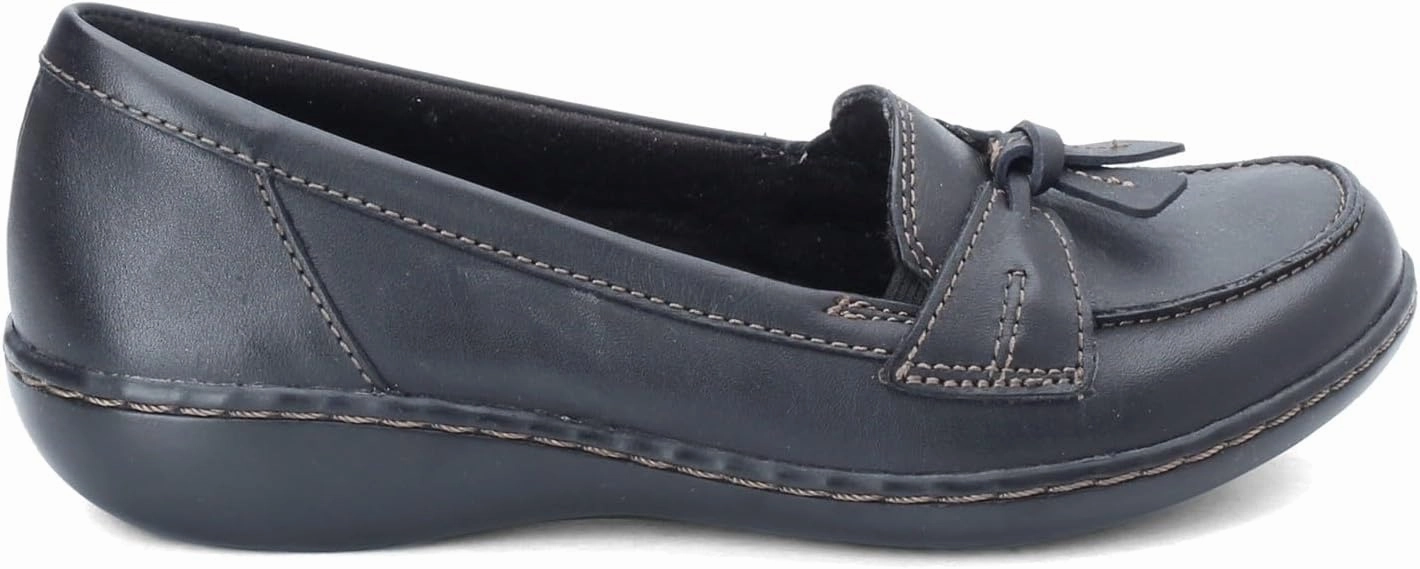 Clarks Womens Ashland Bubble Slip-On Loafers Black | Comfortable Dress Shoes Edmond Allen Loafers