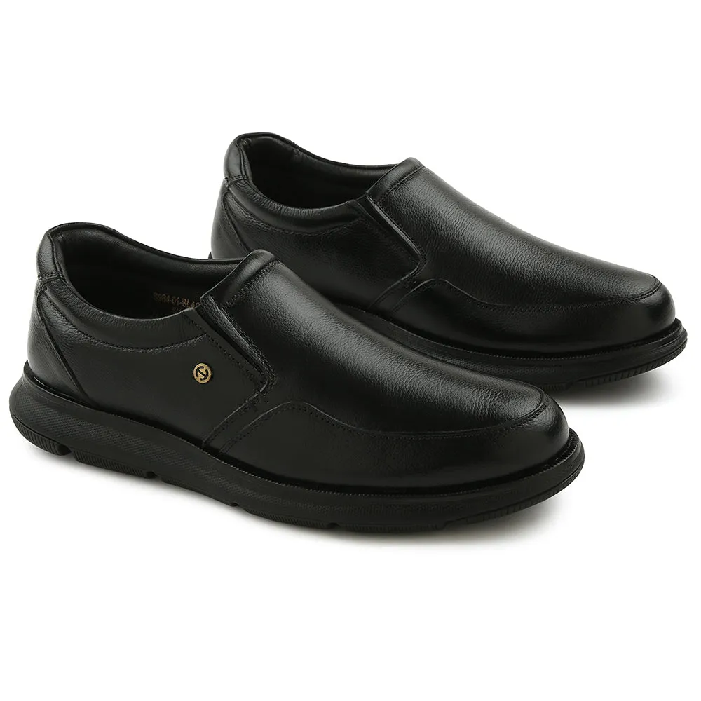 Healers Black Casual Non Lacing Moccasin For Men S984-01 By Liberty Sports Shoes Vs Casual Shoes