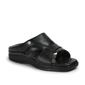 Healers Black Casual Slippers For Men 2050-802 By Liberty Soft Sole Casual Shoes