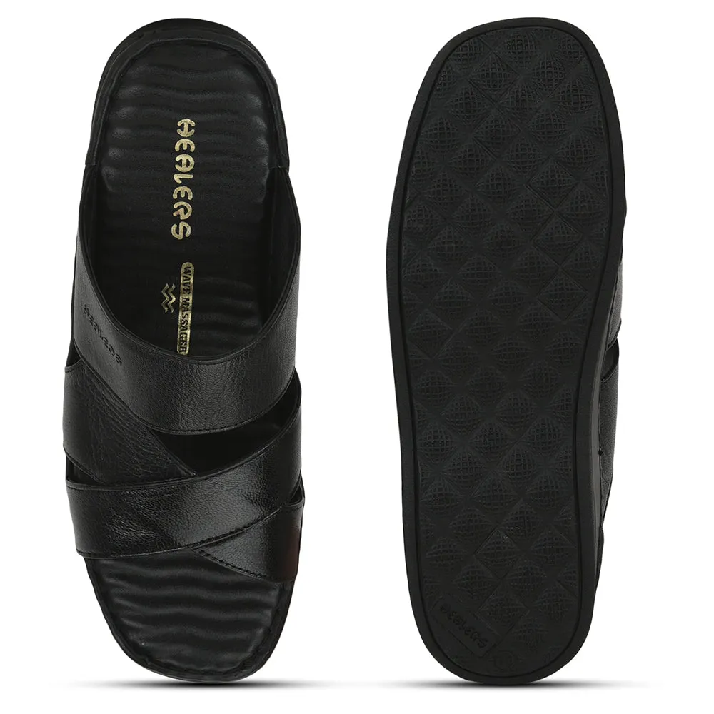 Best Casual Golf Shoes Healers Casual Slippers For Men (Black) 2191-51 By Liberty