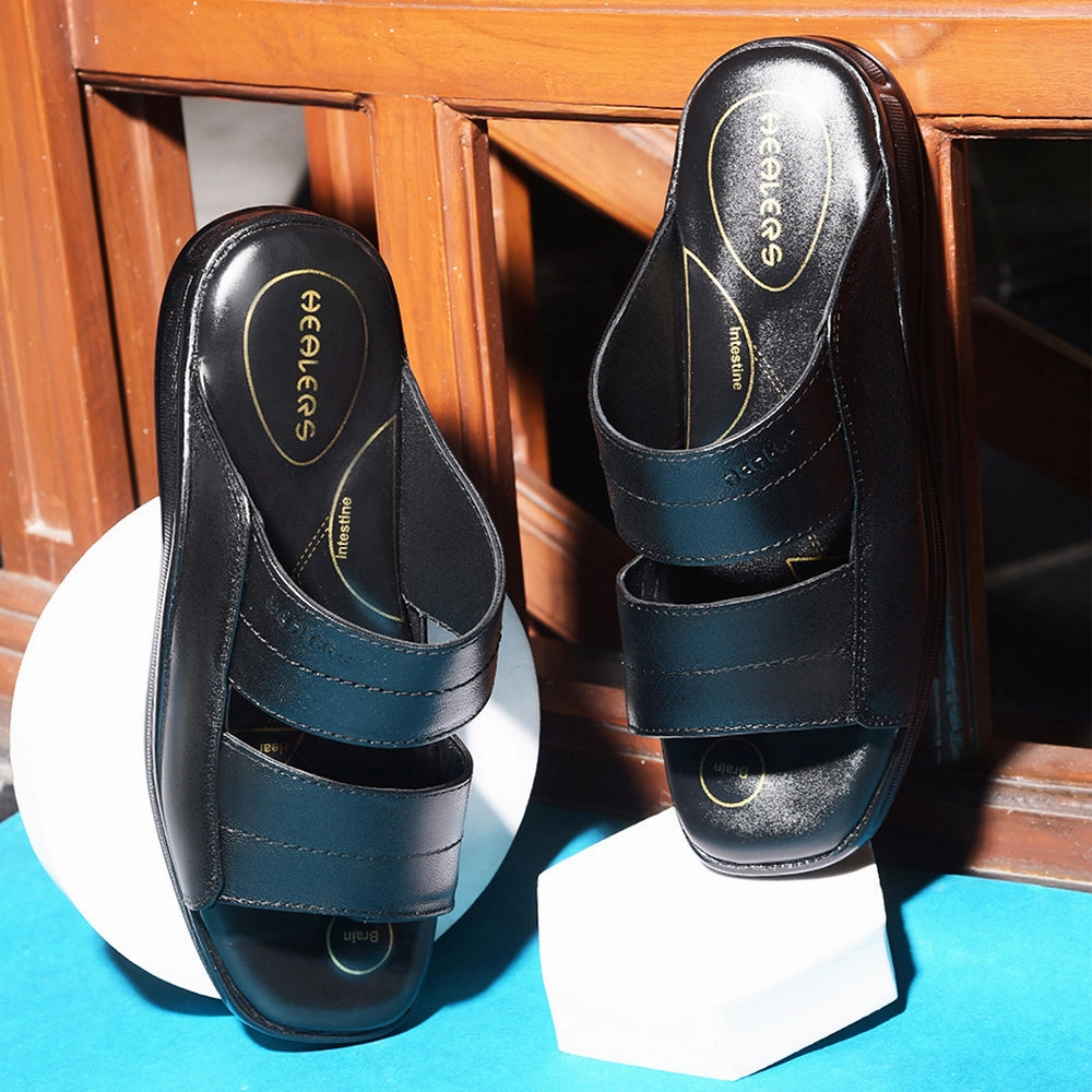 Healers By Liberty 2050-905 Casual Slippers For Men - Black Slides Glitter