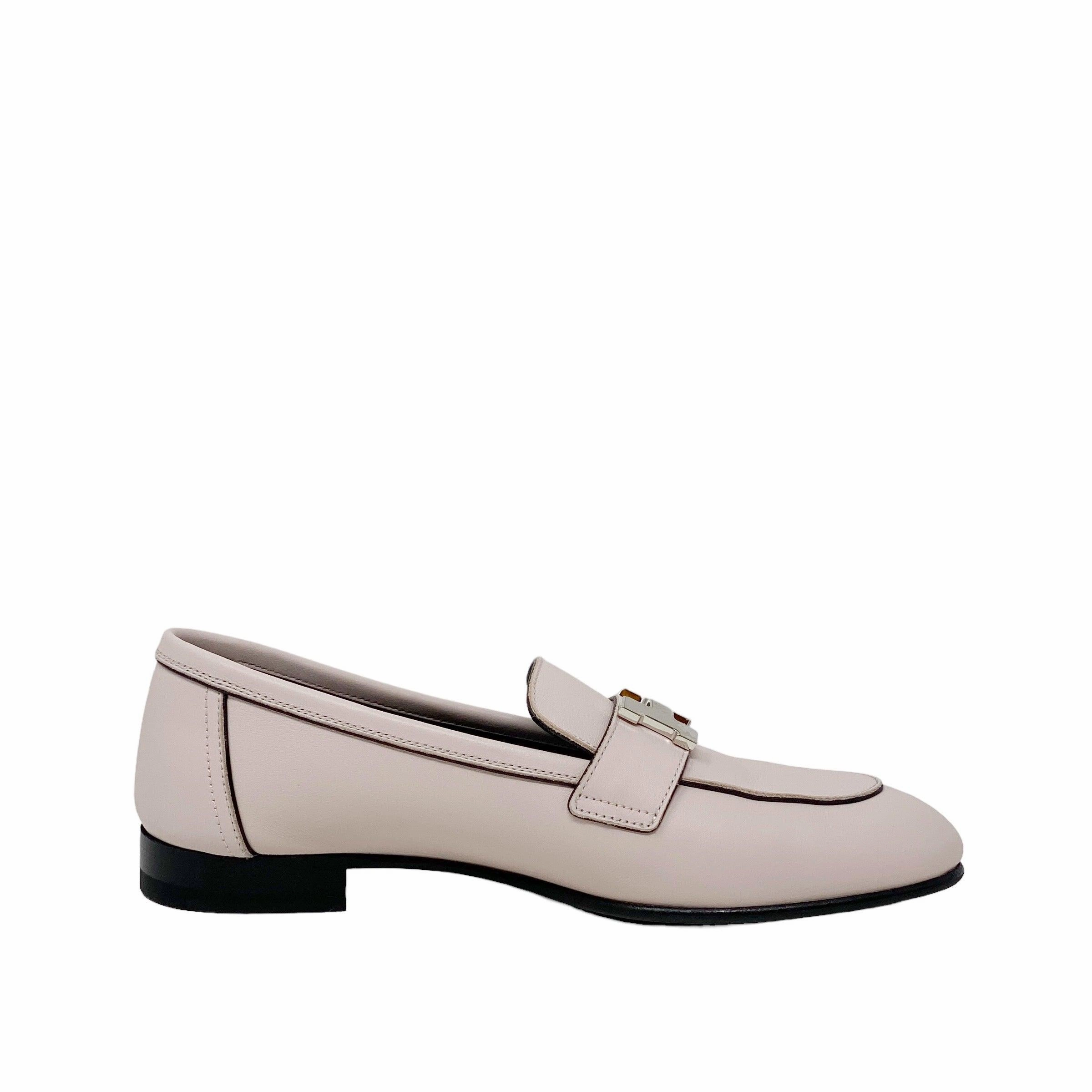 Mens Loafers Black Hermes Rose Petale Calfskin Paris Loafers 35