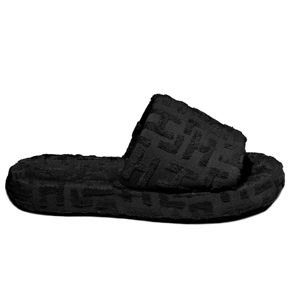 Nail Polish Slippers Hinnominate Black Cotton Women Sandal
