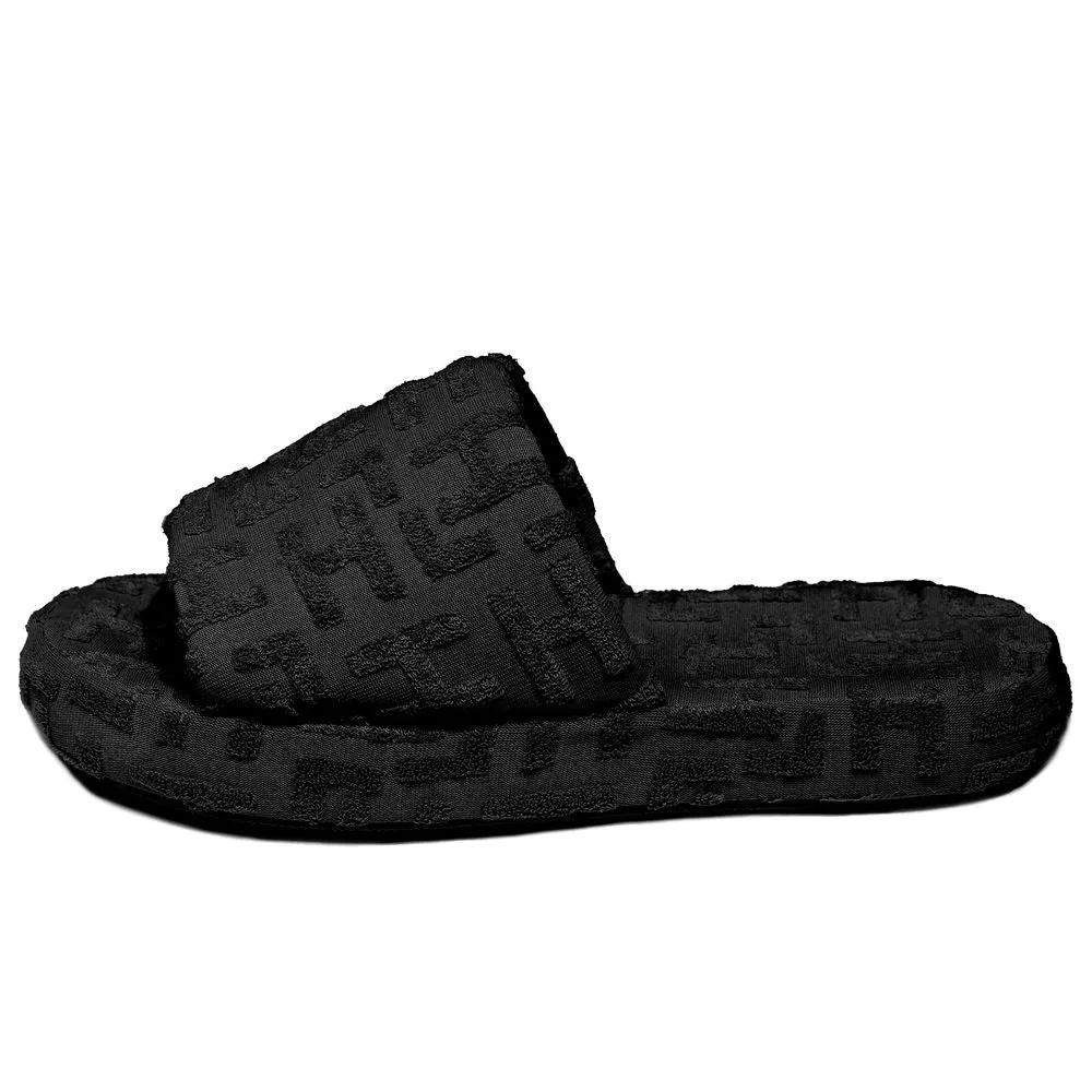 Slippers With Bows Hinnominate Black Cotton Women Sandal