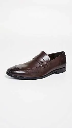 Light In Loafers Meaning Hugo Boss Mens Highline Leather Square Toe Penny Loafer, Dark Brown, Size 11.0