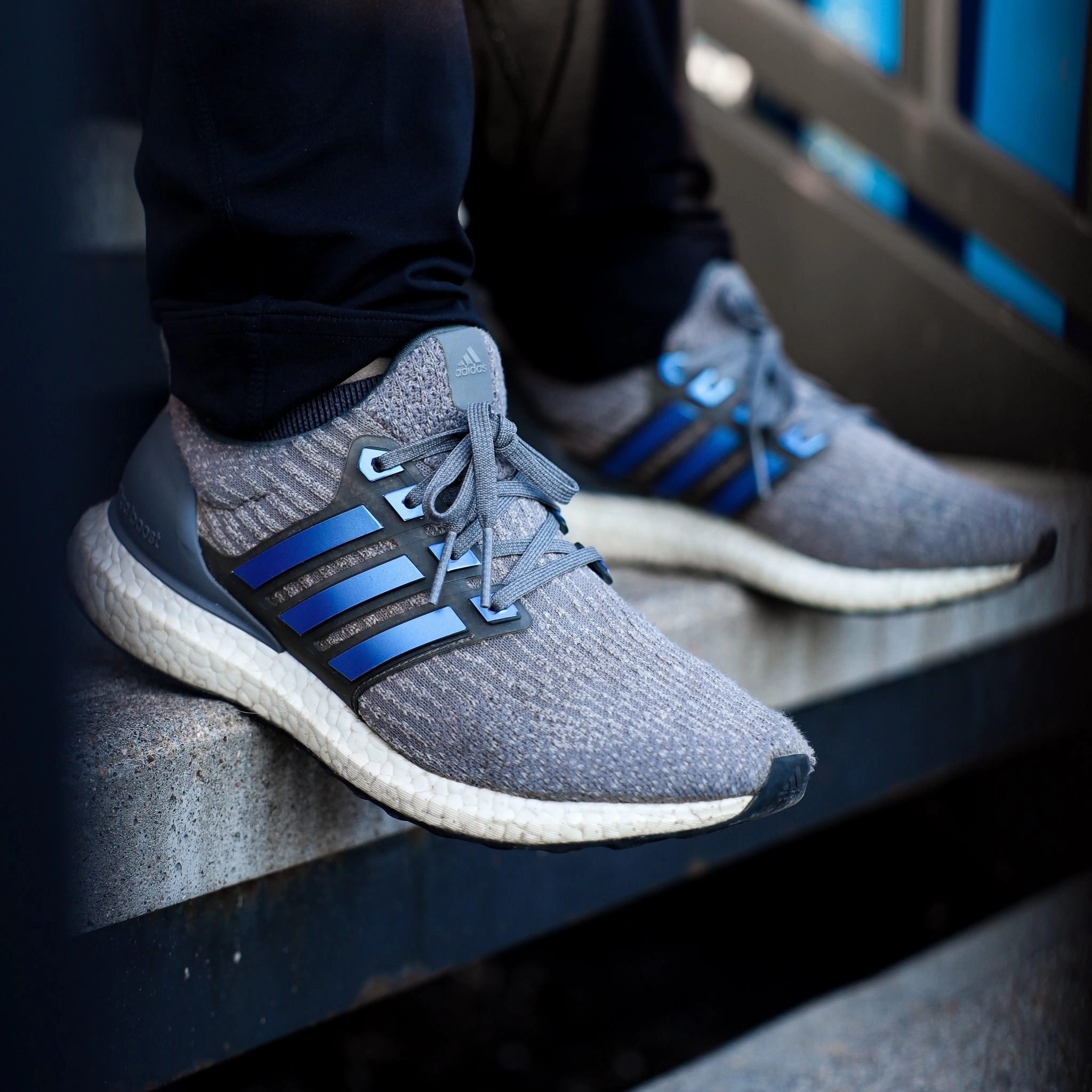 Adidas Shoes Beckham Ice Blue Color Shift Stripes for Ultra Boost