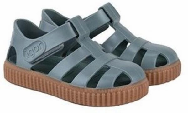 Igor Girl's and Boy's Nico Caramelo Sandal, Salvia Ten Little Sandals
