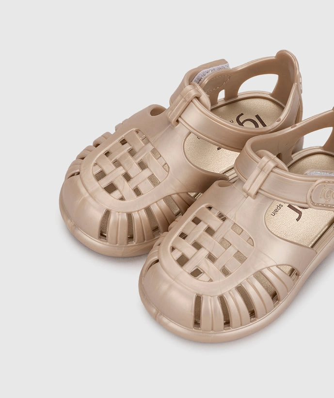 Schutz Sandals Igor Girl's Tobby Metal Sandals - Platino