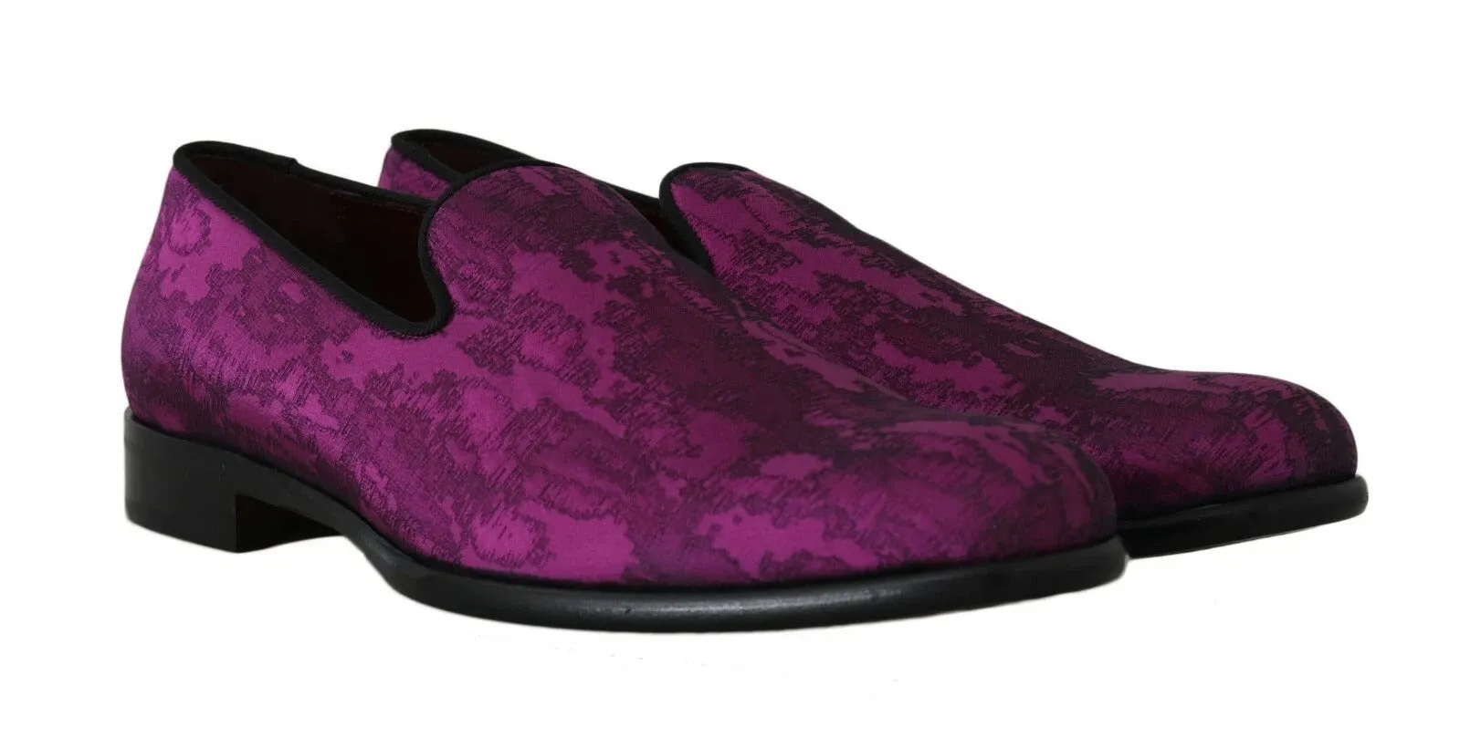 Loafers Navy Purple Jacquard Loafers Dress Formal Shoes