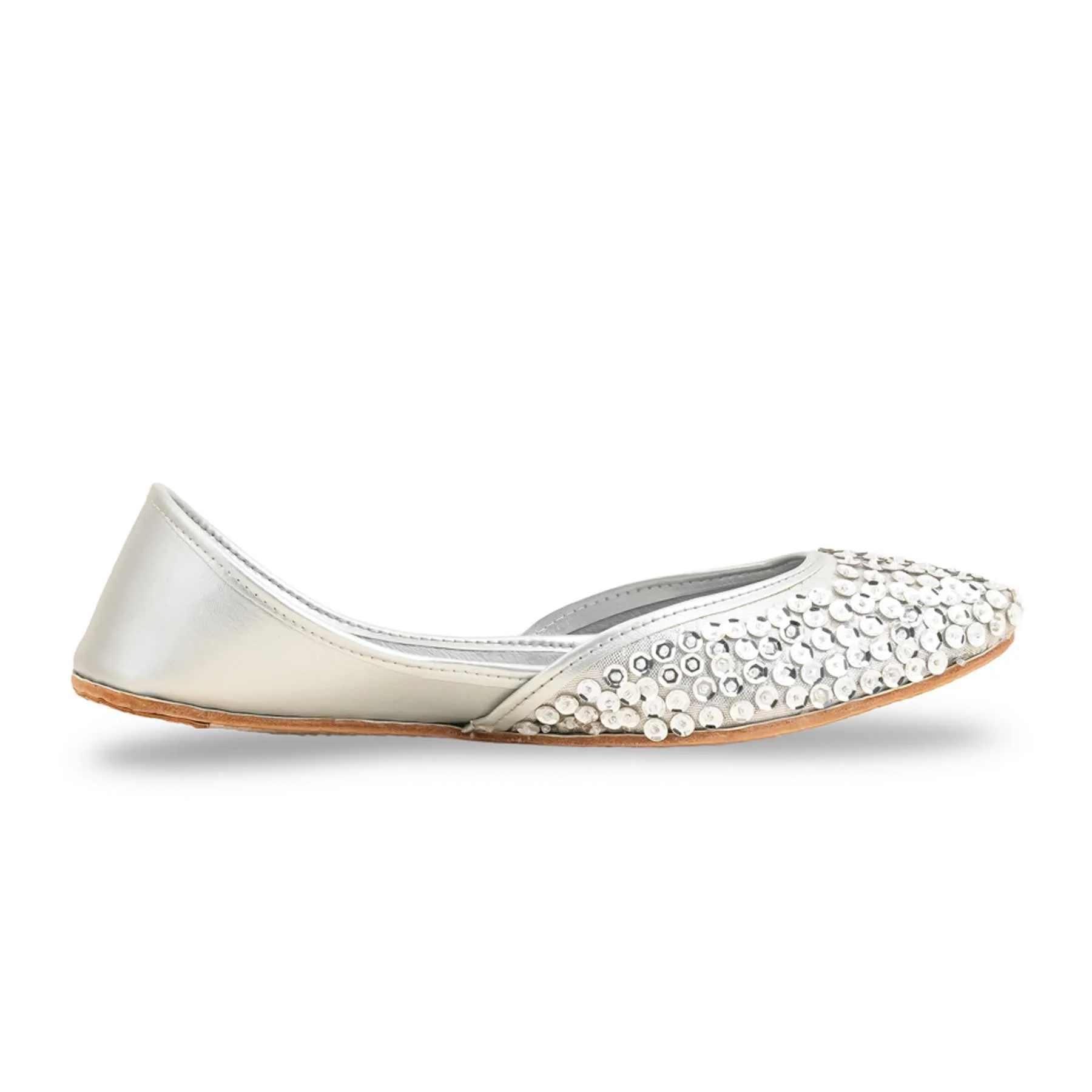 Silver Fancy Khusa For Women EC8528 Running Flat Shoes