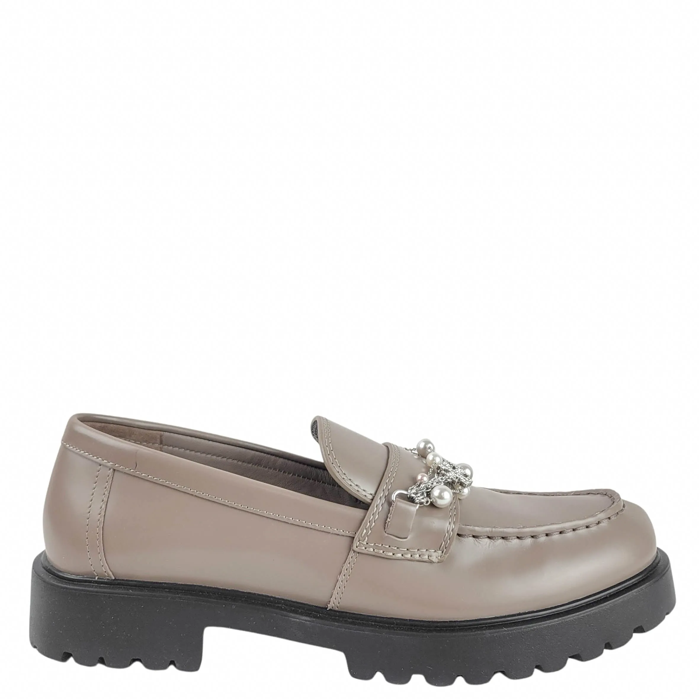 Comfortable Nursing Shoes For Flat Feet Tory Burch Embellished Loafers in Dark Elk