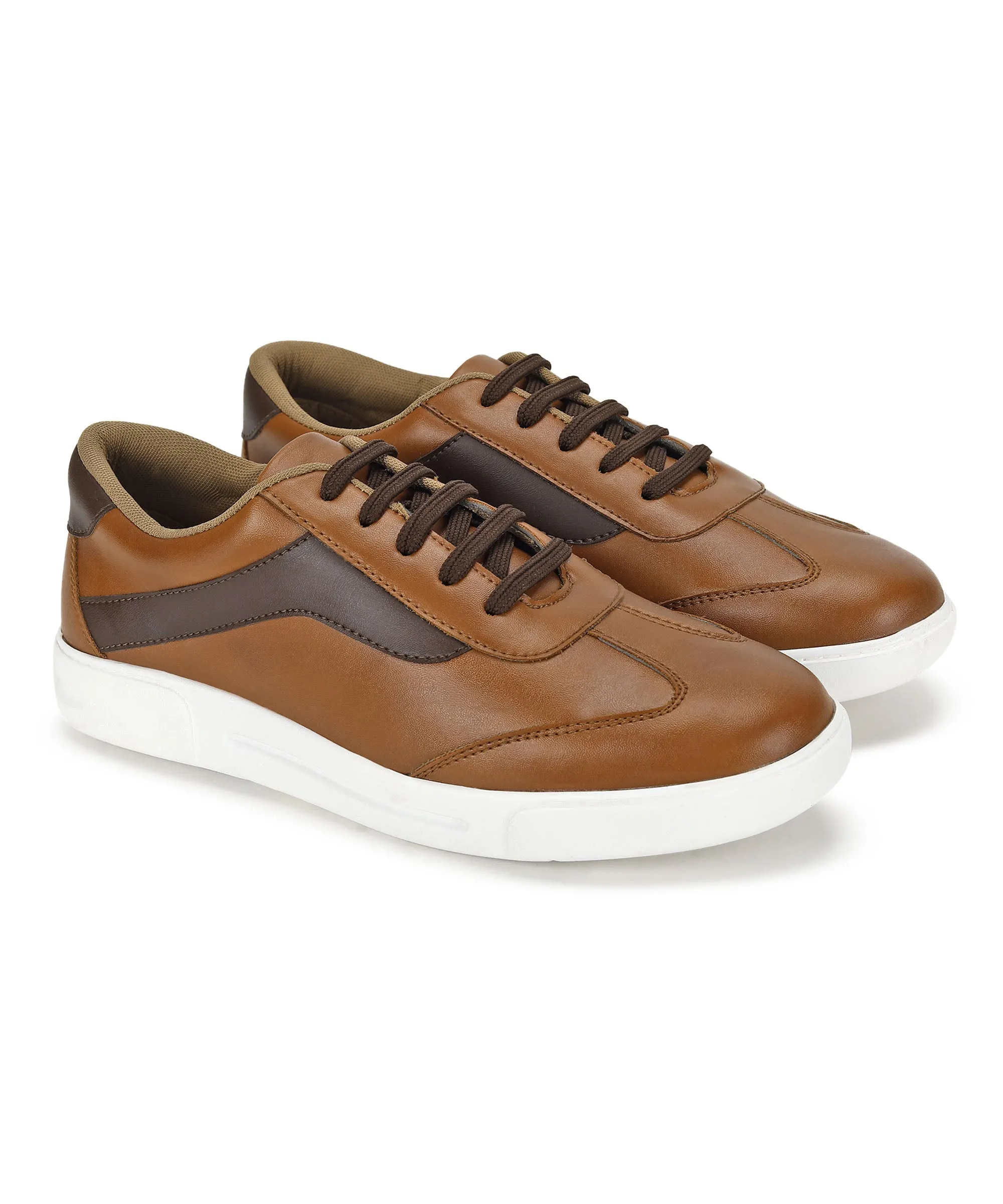 Paragon K1012G Men Casual Shoes | Stylish Walking Outdoor Shoes for Everyday Wear | Smart & Trendy Design  | Comfortable Cushioned Soles Tan Wide Sneakers