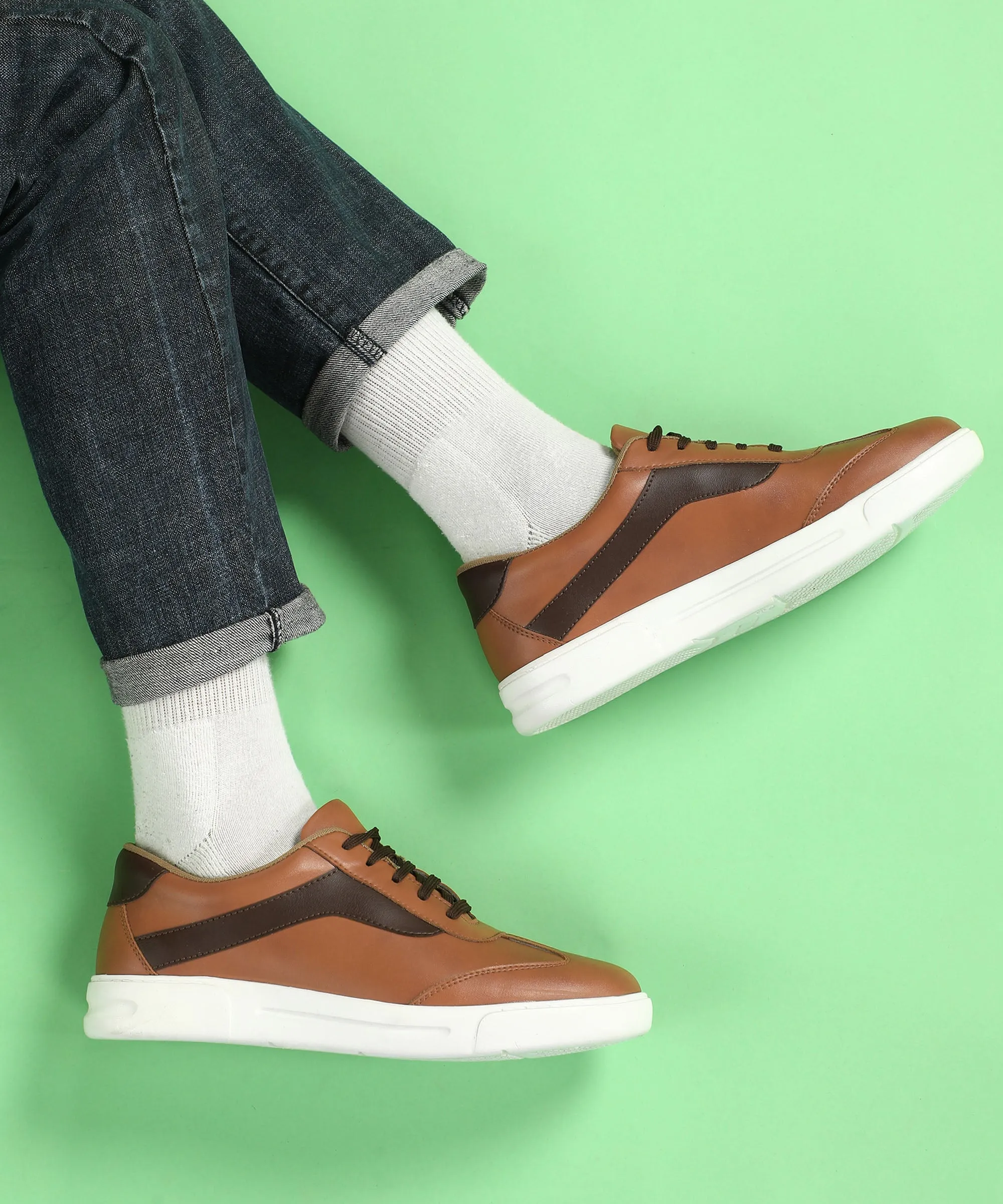 Designer Sneakers Paragon K1012G Men Casual Shoes | Stylish Walking Outdoor Shoes for Everyday Wear | Smart & Trendy Design  | Comfortable Cushioned Soles Tan