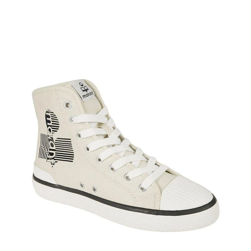 Isabel Marant Beige Canvas High Top Sneakers White High Heel Sneakers