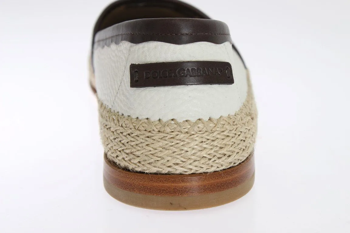 Loafers Fur Ivory White Deer Leather Logo Loafers