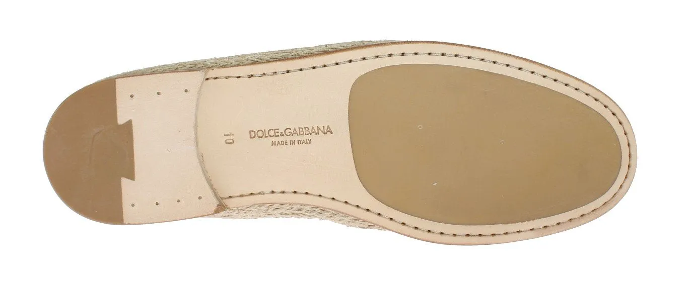 Ivory White Deer Leather Logo Loafers Black And Silver Loafers