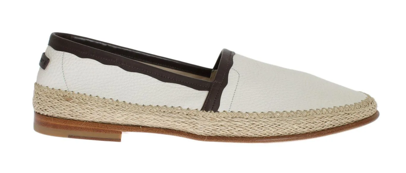 Mezlan Loafers Ivory White Deer Leather Logo Loafers