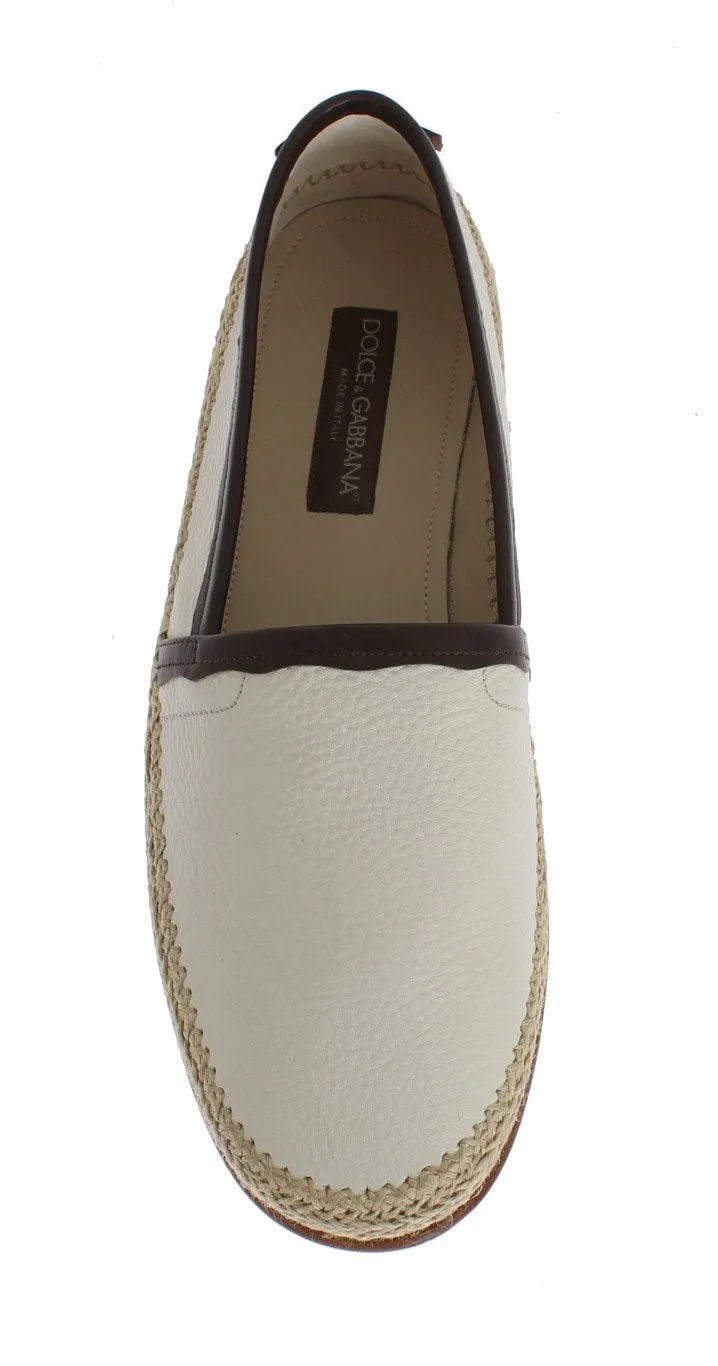 Suede Loafers Tassel Ivory White Deer Leather Logo Loafers