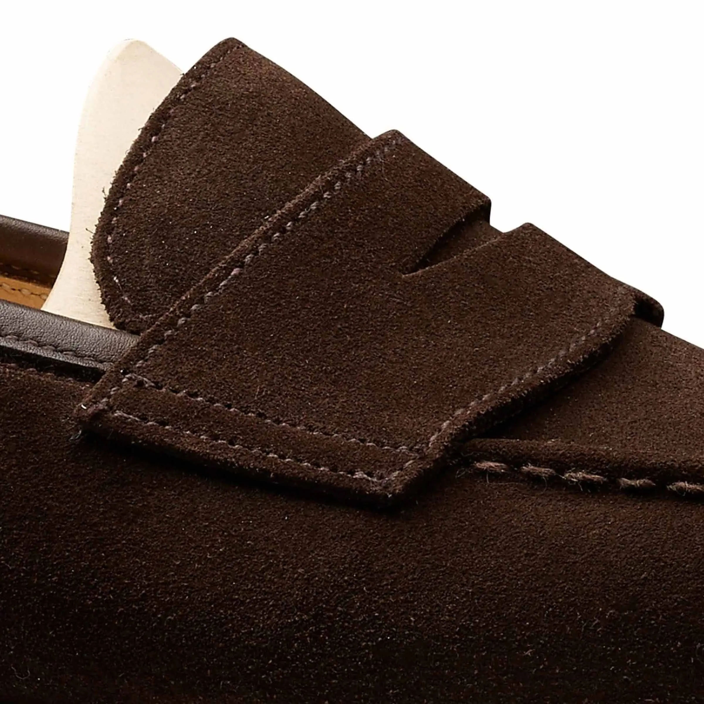 Crockett & Jones - Dark Brown Boston Suede Penny Loafer Snaffle Loafers