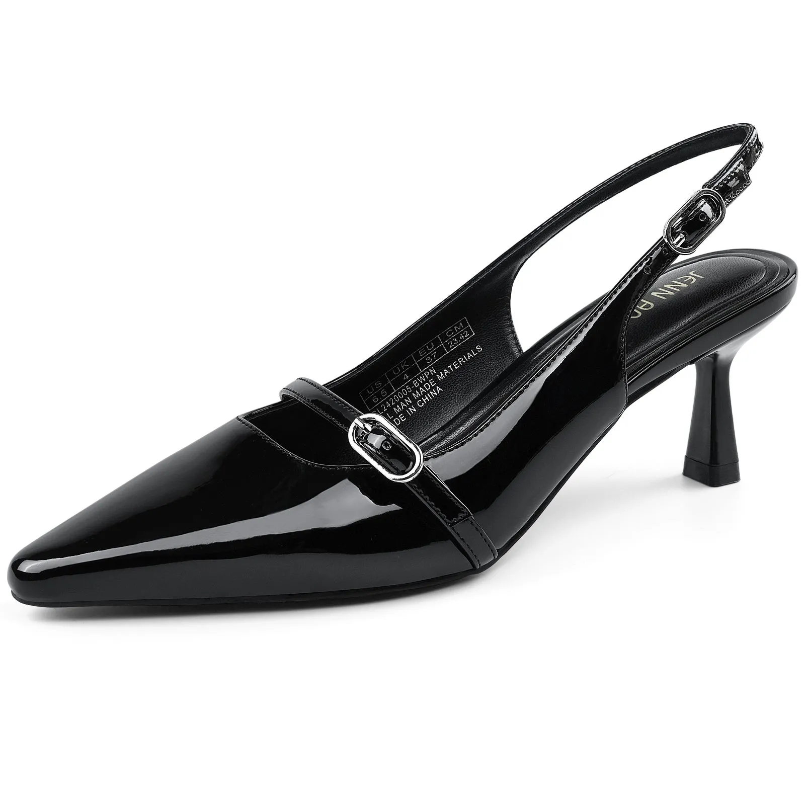 JENN ARDOR Women's Kitten Heel Pumps Slingback Sandals Closed Toe Low Dress Shoes Bridal Elegant for Wedding Party