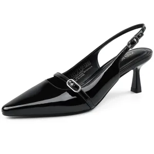 Wally Patriotic Casual Shoes JENN ARDOR Women's Kitten Heel Pumps Slingback Sandals Closed Toe Low Dress Shoes Bridal Elegant for Wedding Party