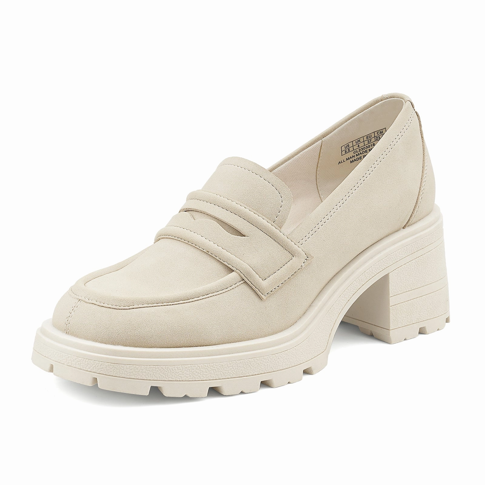 Loafers On Route 40 JENN ARDOR Chunky Block Heel Loafers for Women Closed Round Toe Platform Pumps