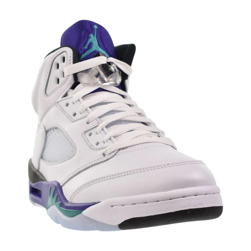 Air Jordan Retro Og Shoes Jordan 5 Retro OG Men's Shoes White/Grape Ice-New Emerald