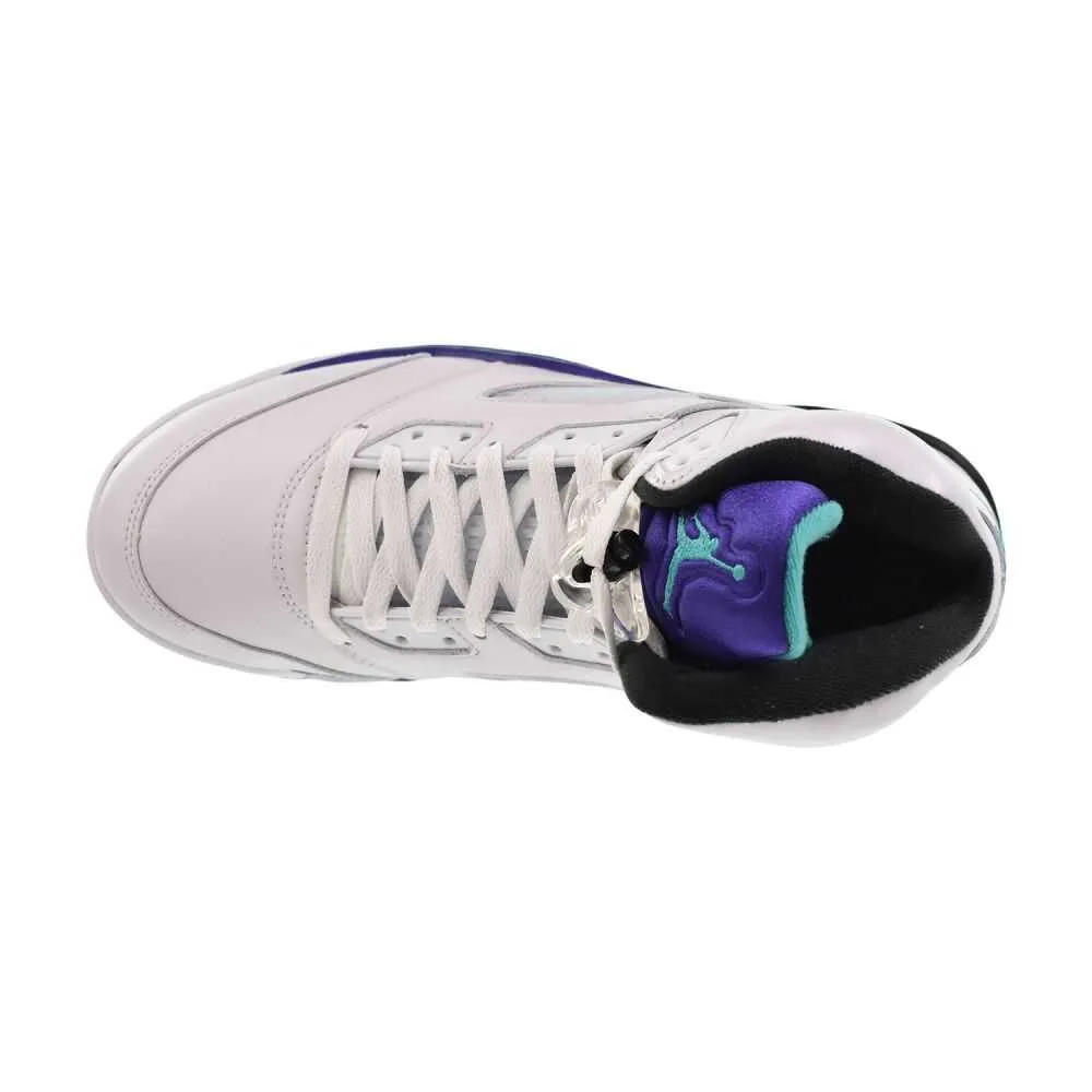 Golf Shoes Casual Jordan 5 Retro OG Men's Shoes White/Grape Ice-New Emerald