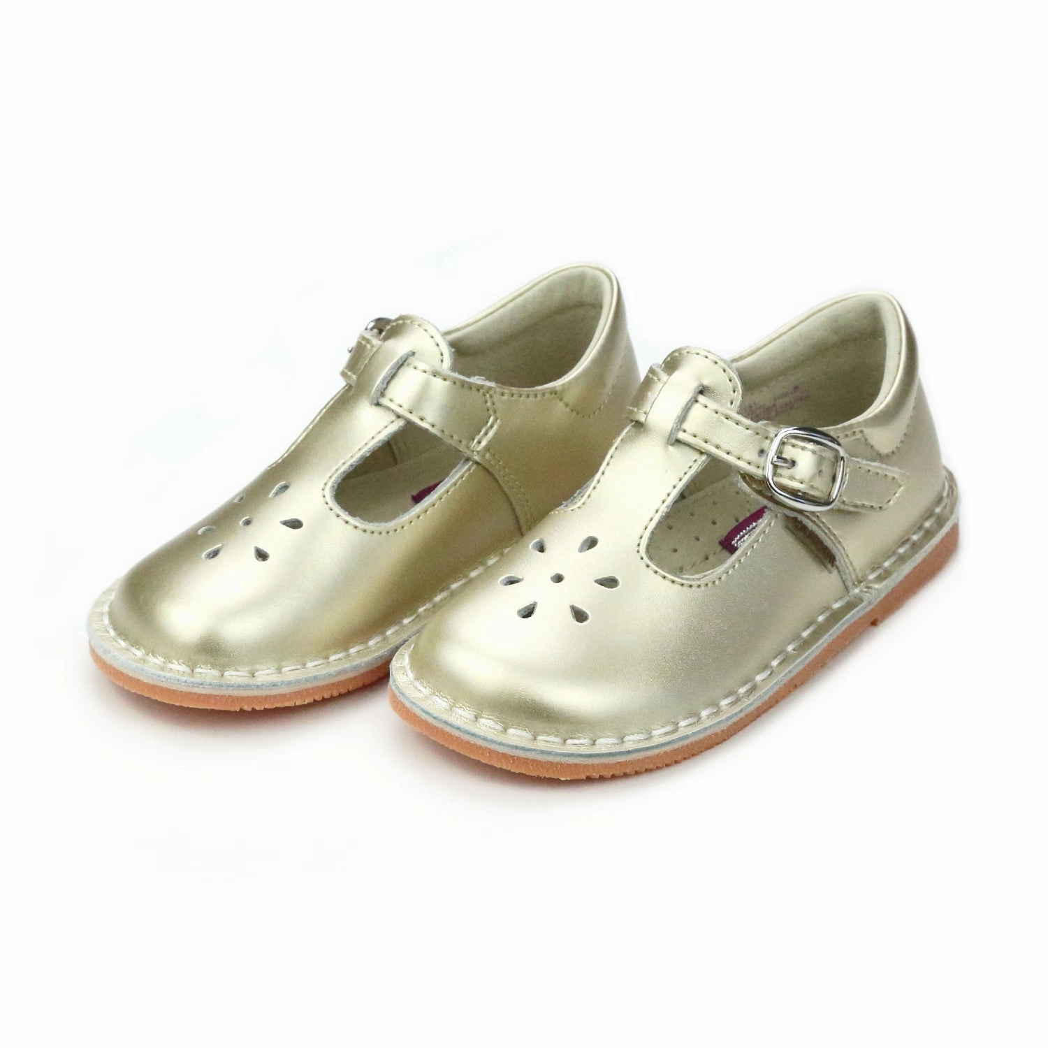 Cushioned Shoes Running Joy Metallic Leather T-Strap Mary Jane