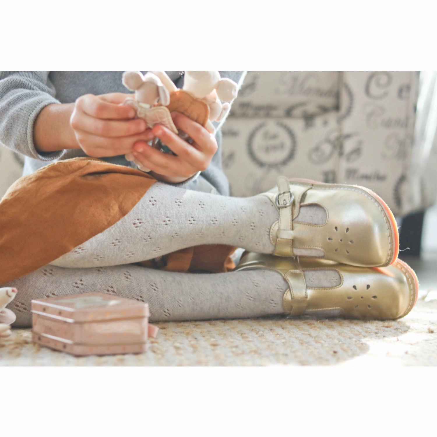 Joy Metallic Leather T-Strap Mary Jane Best Shoes For Running On The Road