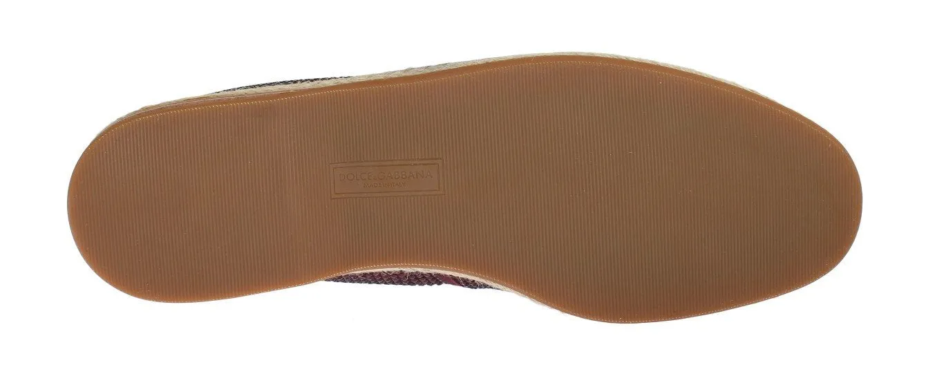 Red Canvas Swarovski Strass Loafers Mens Loafers